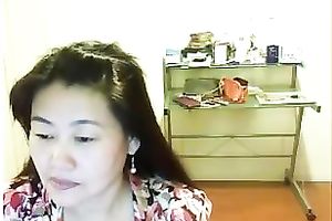 Webcam solo with a shy Asian horny white wife flashing her natural tits