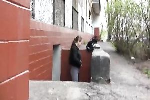 Outdoor piddle fetish scene with long-haired horny white wife OLga