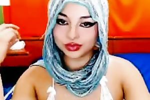 Webcam solo with an Arab hussy masturbating her shaggy bawdy cleft