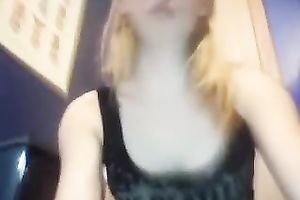 Beautiful blond legal age teenager undressed on livecam reams her pussy