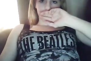 Beautiful blond legal age teenager undressed on livecam reams her pussy