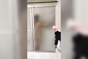 Spying on my worthwhile looking girlfriend taking shower
