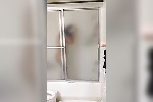 Spying on my worthwhile looking girlfriend taking shower