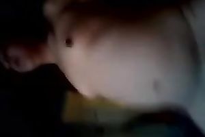 Chubby dark brown slut with tiny milk cans insatiably rides my pecker