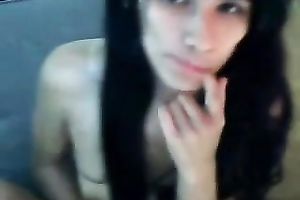 Skinny and breasty brunette hair latin chick is so small and ardent