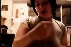 Lewd dark brown drives me mad with a fellatio and cook jerking combo