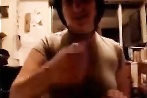 Lewd dark brown drives me mad with a fellatio and cook jerking combo