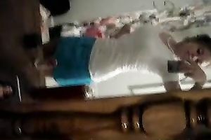 Solo scene with a naughty legal age teenager stripping in front of a mirror