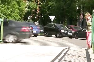 Slim dirty slut wife pees in her legging during the time that walking in the street