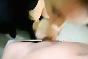 She pulled out her whoppers and sucked my dong on POV home clip