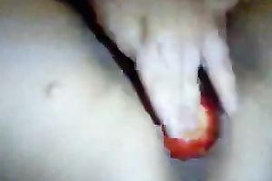 My big O lust horny white wife has her own way of finding joy in food