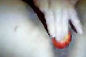 My big O lust horny white wife has her own way of finding joy in food