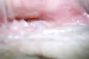 Stunning close up view of my bride's constricted pleasant pussy