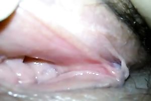 Stunning close up view of my bride's constricted pleasant pussy
