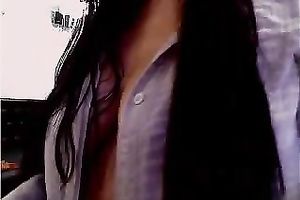 Busty aged dark brown housewife flashes her tits on cam