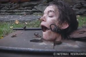 Convicted strumpets are bounded and drilled by a sexually excited black stud