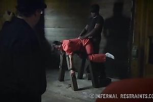 Convicted strumpets are bounded and drilled by a sexually excited black stud