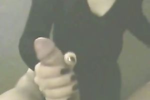 Alluring dark brown neighbour sucks and rubs my dick