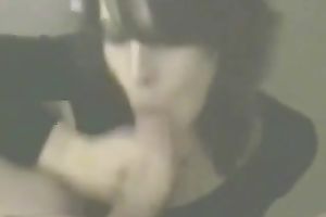 Alluring dark brown neighbour sucks and rubs my dick