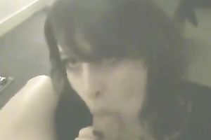 Alluring dark brown neighbour sucks and rubs my dick