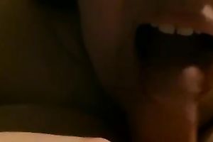 My big beautiful woman GF with huge hooters is engulfing each inch of my hard dick