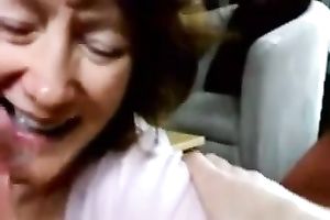 Mature dark brown wife can barely fit my shaft in her throat