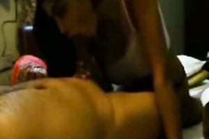 Perky Indian girlfriend is polishing her BF's hard schlong in POV