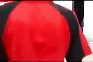 This swarthy floozy in glasses sucks my large cock like insane