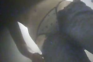 Bootylicious white bitch wears her garments in changing room