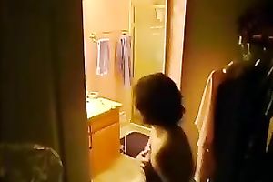 Hidden livecam movie scene with my ex horny white wife undressing and taking a shower