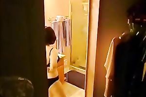 Hidden livecam movie scene with my ex horny white wife undressing and taking a shower
