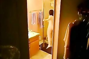 Hidden livecam movie scene with my ex horny white wife undressing and taking a shower