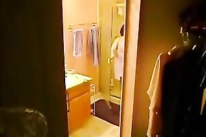 Hidden livecam movie scene with my ex horny white wife undressing and taking a shower