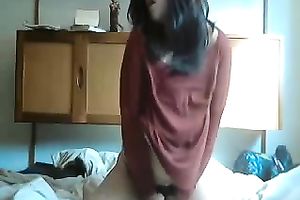 Incredible couple of big natural white zeppelins on web camera