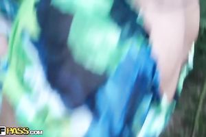 Slutty non-professional slutty wife blows in a forest and enjoys it unfathomable from behind