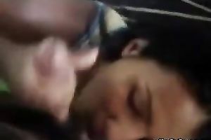 Fugly Indian bitch with large boobs is engulfing soaked rod in POV