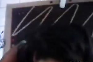 Fugly Indian bitch with large boobs is engulfing soaked rod in POV