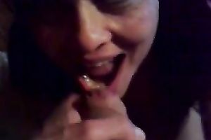 Brunette cougar fuck buddy with a throat full of cum