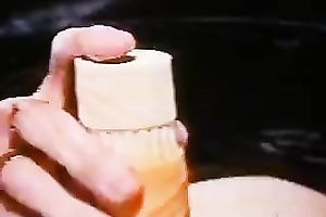 A lustful doxy pulls her strap aside and toys her bald bawdy cleft