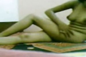 Petite youthful Indian brunette hair cutie shows off on livecam