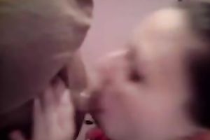 Lovely dark brown enjoys engulfing my dark shaft in POV video