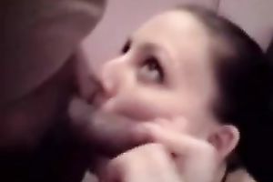 Lovely dark brown enjoys engulfing my dark shaft in POV video