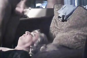 Cumming on fat slut's face in front of the camera