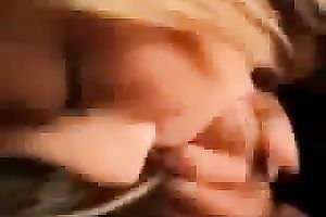 Super horny golden-haired does an fantastic job sucking on my dick