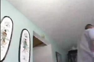Juicy golden-haired milfie plays with Hitachi magic wand and gives rimjob