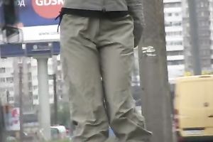 Public pissing movie scene with naughty brunette hair milf Elizabeth