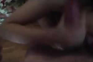 Gorgeous youthful sub sucks my friend's cock in her bedroom