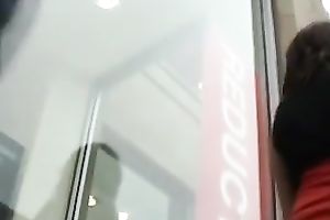 Hot random non-professional milf in sizzling sexy red costume outside