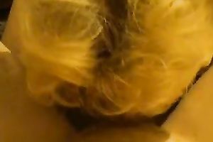 Mature golden-haired BBC slut deepthroats my dick actually gently