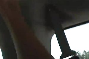 Shameless coed feels comfortable having sex in a van